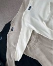 Ribbestrikket genser og buksesett, svart, Small-XL. thumbnail