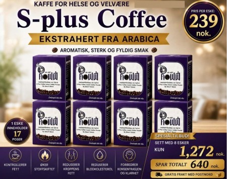 Bota-P S+ Diet Coffee - SUPERTILBUD PÅ SETT MED 8 - SPAR KR 640,-