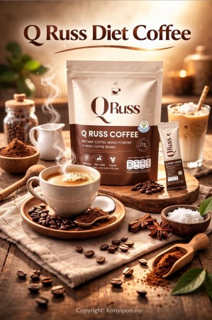 QRuss diet coffee - med 19 sunne ekstrakter, helsebringende og for vektkontroll