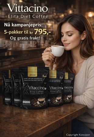 Vitaccino Elita diet Coffee, sett med 5 pakker og gratis frakt